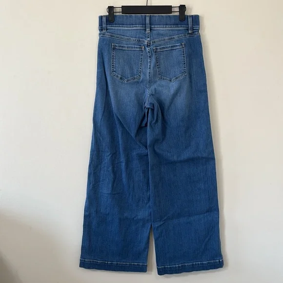 Spanx Seamed Front Wide Leg Jeans Vintage Indigo Size Medium - Picture 6 of 12